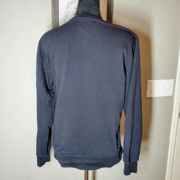 GUESS Black Faux Leather Panel Women's Pullover Sweatshirt Small - Picture 11 of 15